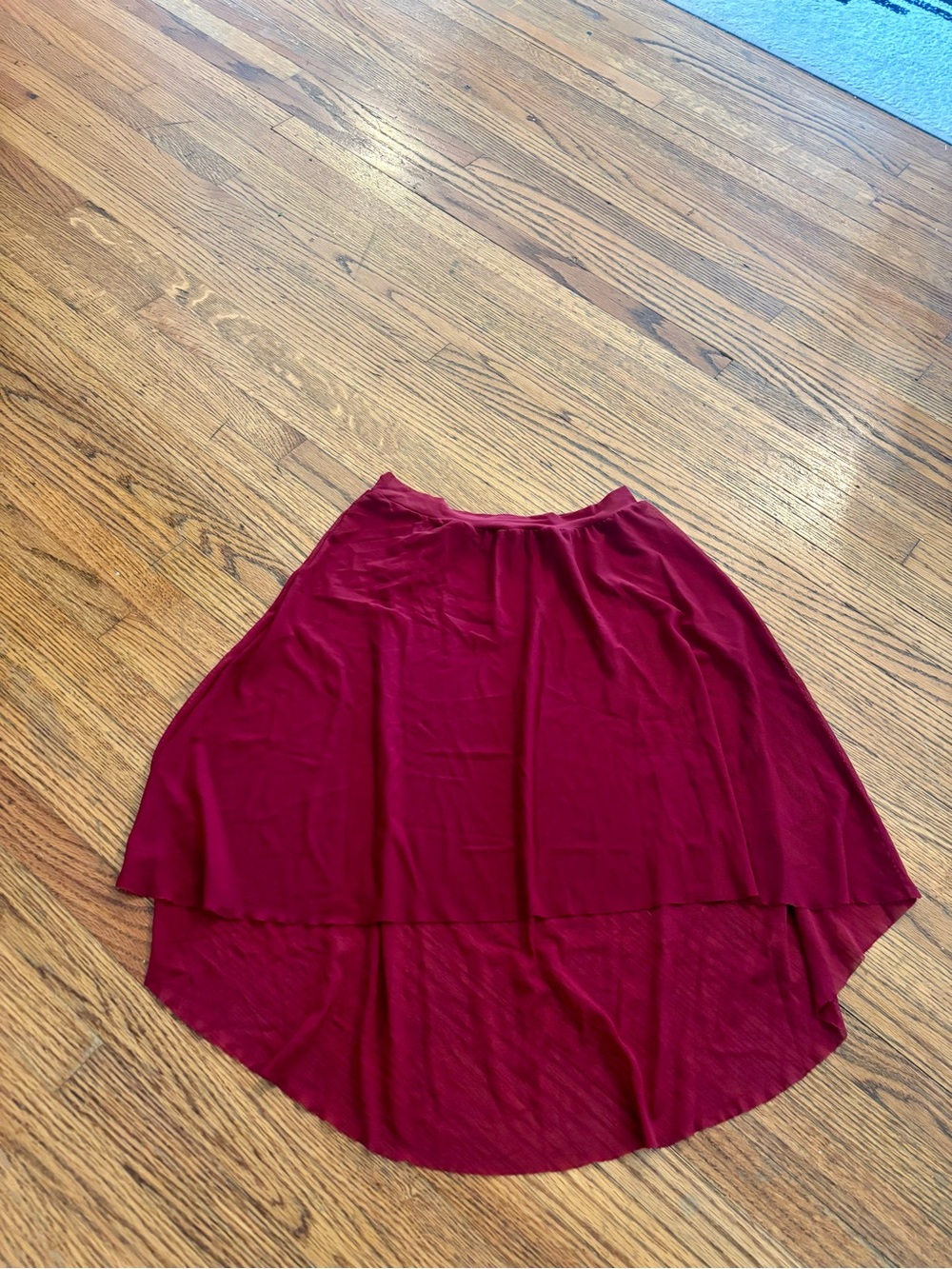 Mia Dancewear Burgandy Mesh High-Low Skirt